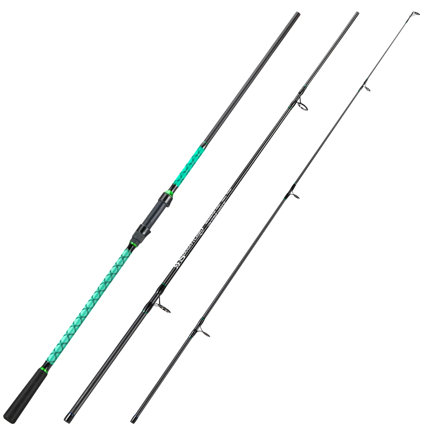 Sougayilang 3-teilige Karpfenrute aus Hochkarbon-Faser, Weitwurf-Spinnrute, 12-40LB Schnurgewicht Hochleistungs-Angelrute – Detail 1