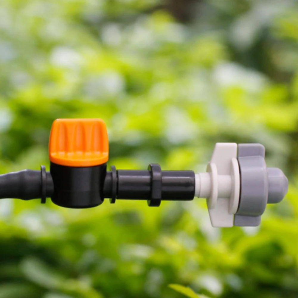 10PCS 4/7mm Micro Hose Irrigation Barbed Water Flow Control Valve Drip Irrigation Fittings Capillary Through Switch Valve