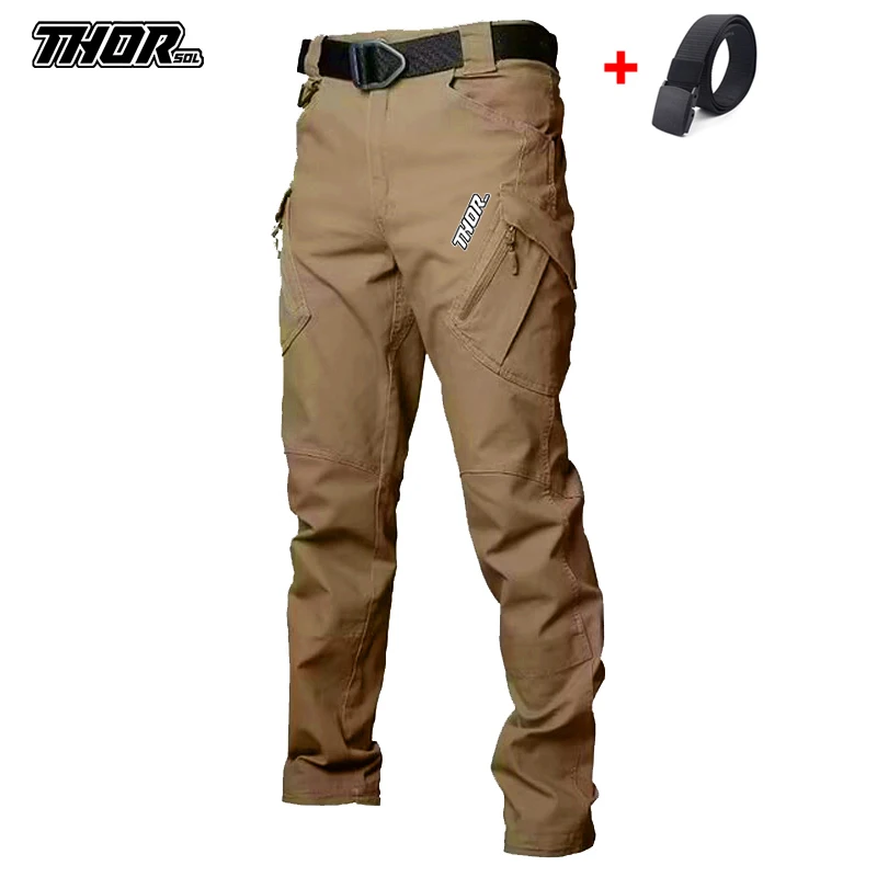 THORSOL الدراجات الشتاء رجل الطريق دراجة السراويل الطويلة جيوب متعددة في الهواء الطلق الدراجات النارية دراجة البضائع السراويل Pantalon Vtt أوم