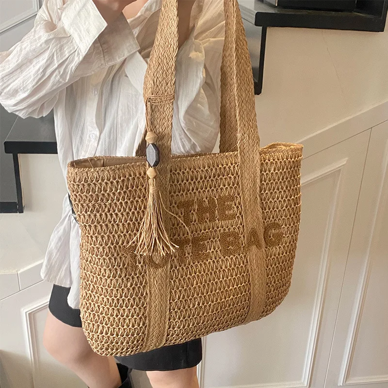

High Appearance Level, Summer Versatile Commuting Large Capacity Bag, Single-shoulder Fashionable Straw Woven Tote