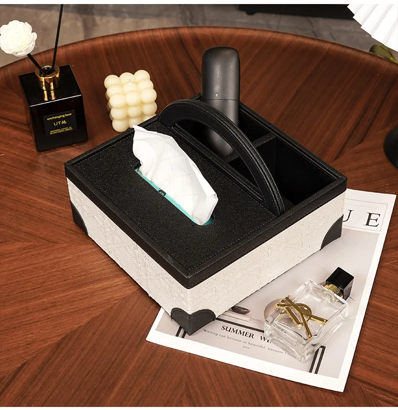 Luxury High-End Retro Ins Style Multifunctional Tissue Box with Storage, Ideal for Living Room Home