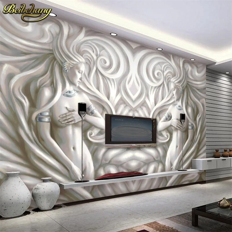 custom Abstract Art Mural Wallpaper papel de parede 3d Stereo Relief Sculpture Photo Wall paper Hotel Living Room TV Backdrop