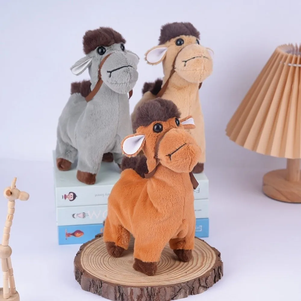 ของเล่นสัตว์อิเล็กทรอนิกส์รูปอูฐเหมือนจริง มีเสียง ฟังก์ชั่นเดินได้ ตุ๊กตาการ์ตูนจำลอง ฟังก์ชั่นร้องเพลง เคลื่อนที่ไปข้างหน้า