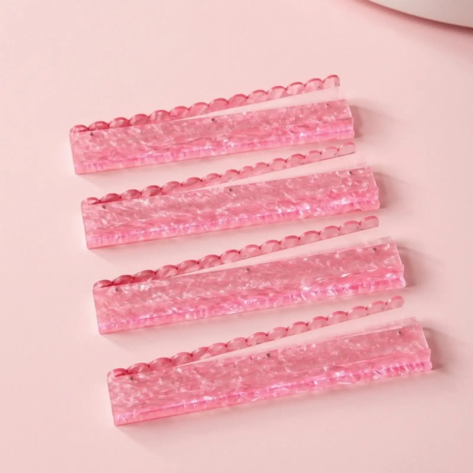 4 Pieces Acrylic Mahjong Push Rack Glossy Mahjong Push Rack with Wavy Top Edge Sturdy