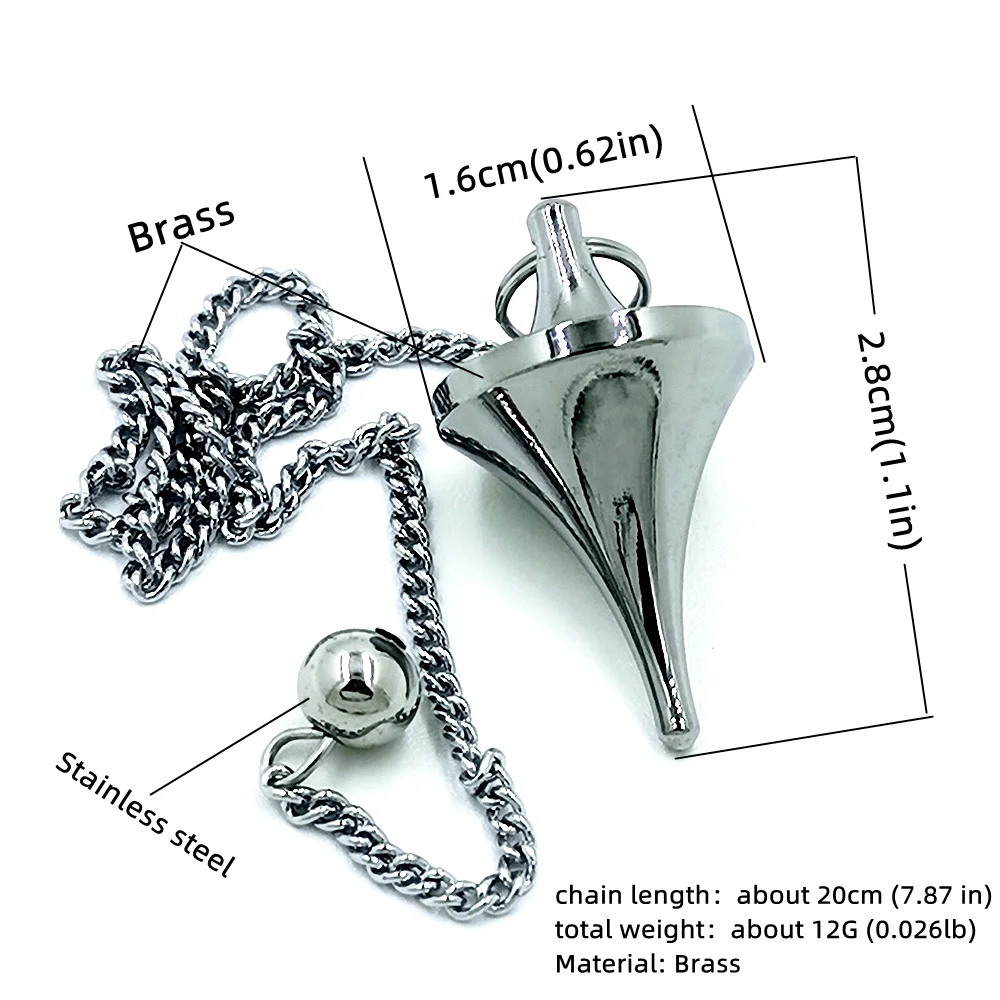 Pendulum for dowsin Healing Pyramid Reiki Copper Metal Pendant Charms Chrome Rose Gold Color Fashionable With Chain
