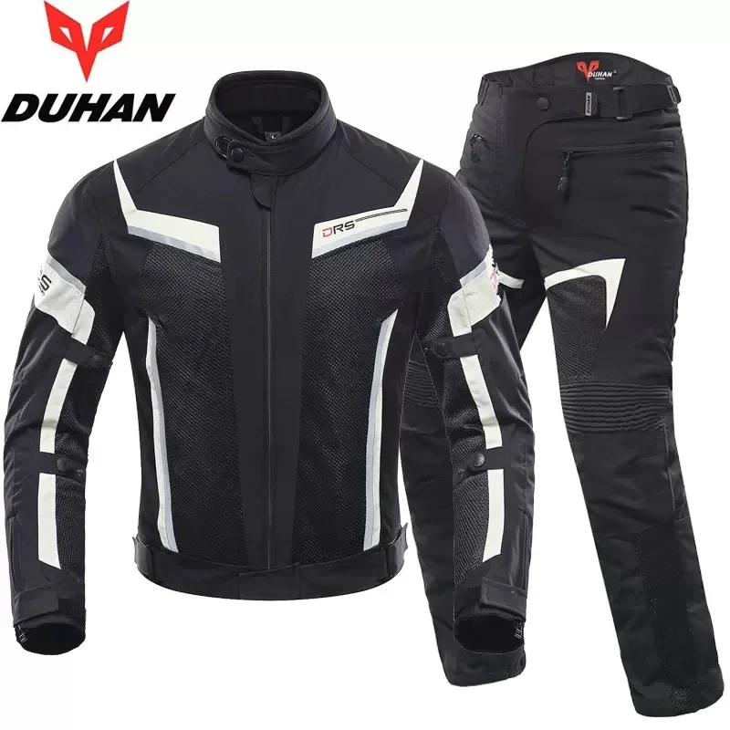 DUHAN Summer Motorcycle Jacket Men's Breathable Chaqueta Moto Jacket Mesh Riding Jacket Motorcycle With Removable Protector