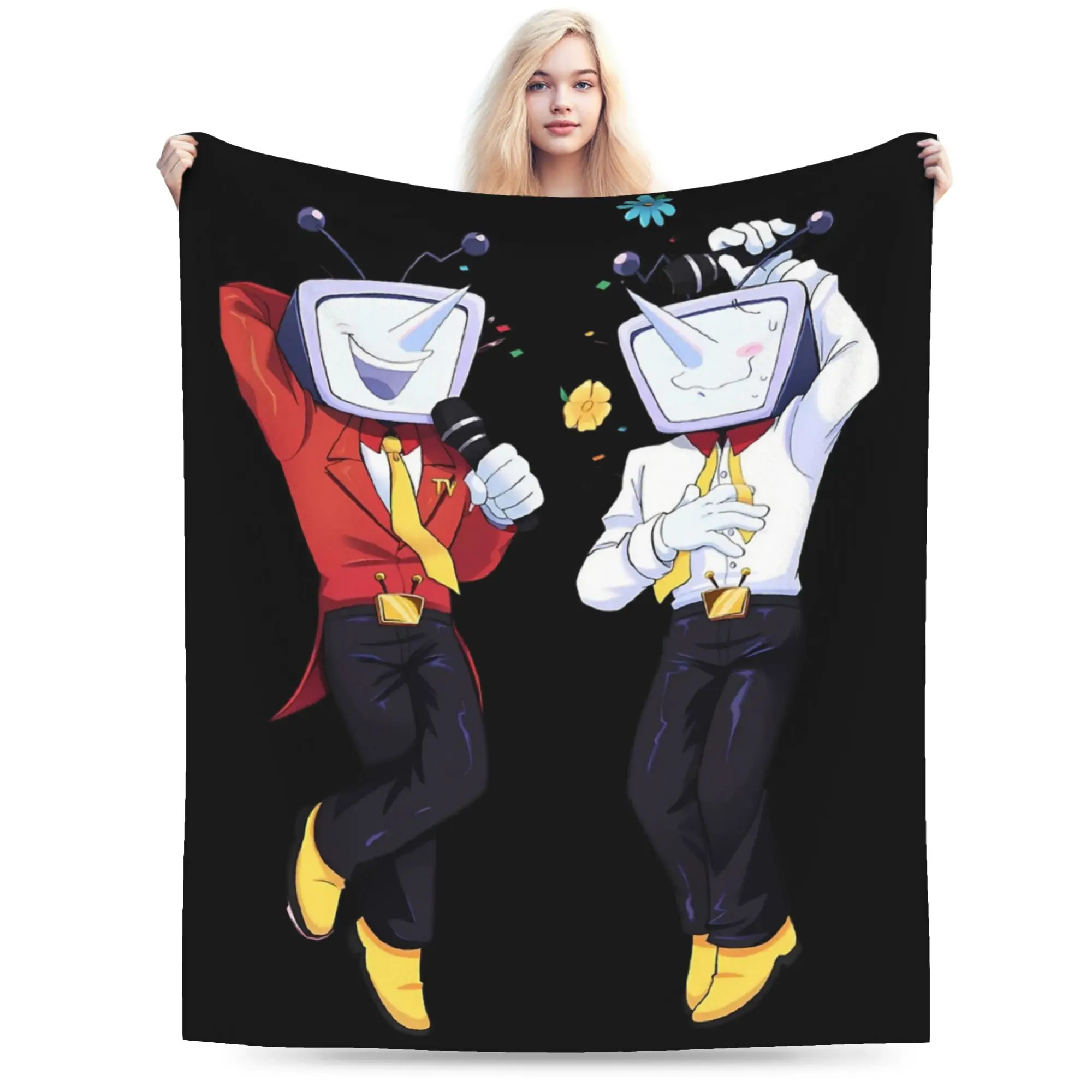 Game Tenna Deltarune Blanket Flannel Printed  Portable Warm Throw Blankets for Bedding Bedroom Bedspreads