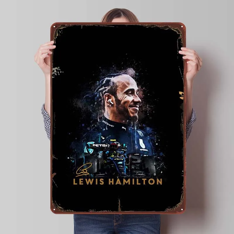 Lewis Hamilton Tinplate Sign Sports Poster Room Decoration Home Decor Items Custom Metal Signs for Wall Art Decoration Wand Deko