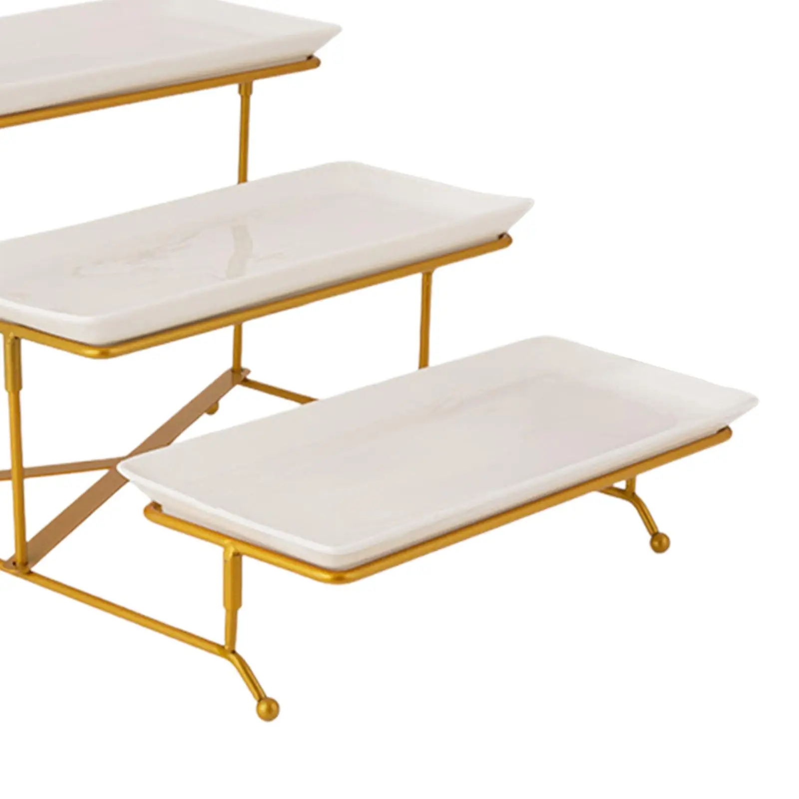 Party Display Set, 3 Tier, Rectangular, Serving Platter, Stand Set, Tiered