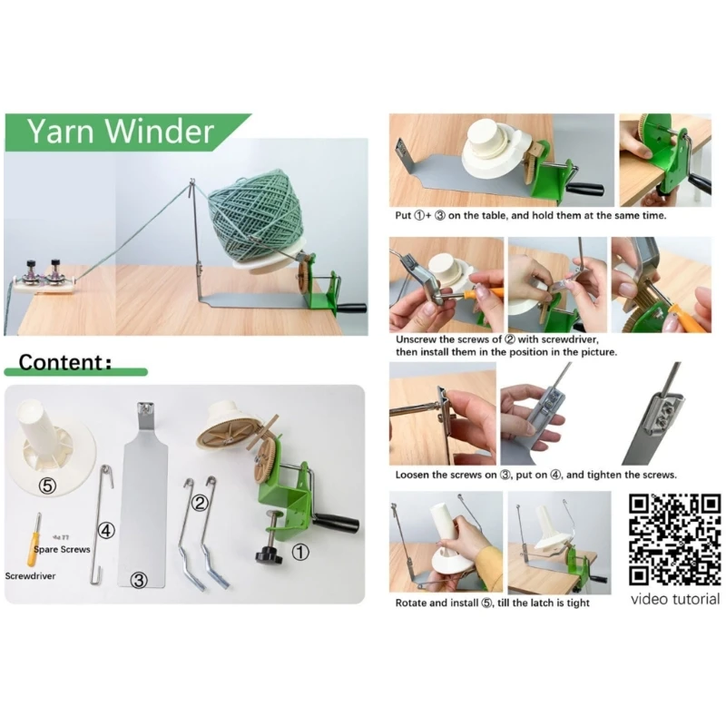 Manual Yarn Winder Hand Operated Tool For Crocheting Knitting Project Hand Operated Yarn/Wools/String/Fiber Winder