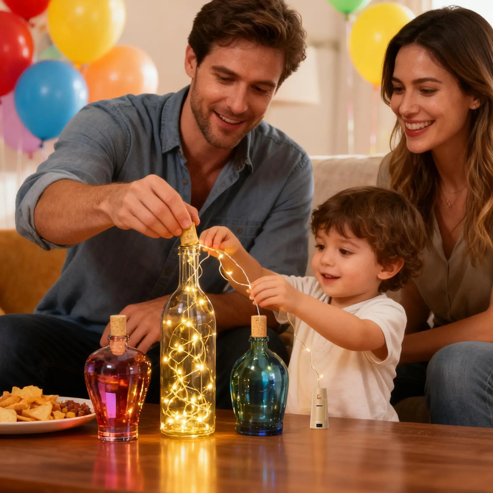 Wine Bottle Lights 20-LED Wine Bottle Cork Lighting 6.56FT Copper Wire Fairy Jar Lighting For Wedding Party Festival Birthday