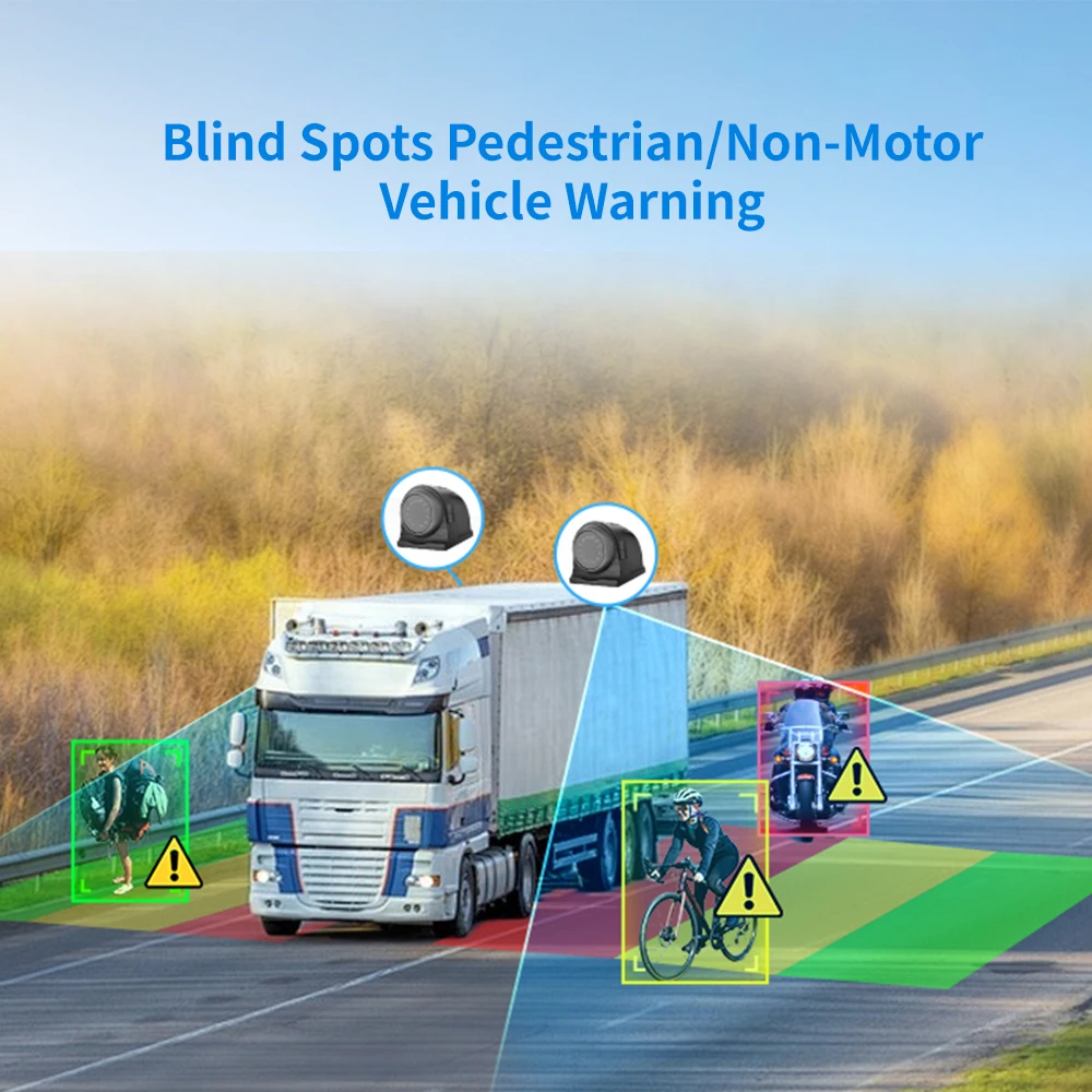 "AI 1080P Veiligheid Auto Vrachtwagen Dodehoek Voetgangersdetectiemonitor met GPS 3G/4G & Wi-Fi"