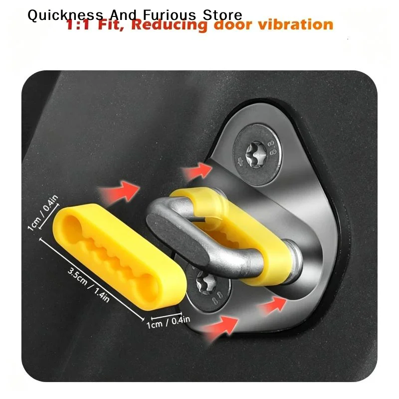 【MO】4Pcs Universal Car Door Shock Absorber With Soundproof Damping Cushion Suitable For Most Vehicle Models