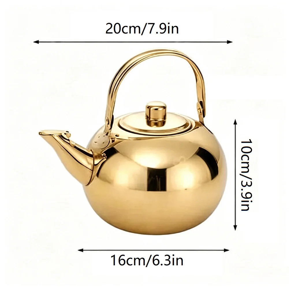 Stainless Steel 1L Water Pot with Infuser Basket for Tea Infusion Lightweight Yet Construction for Frequent Use