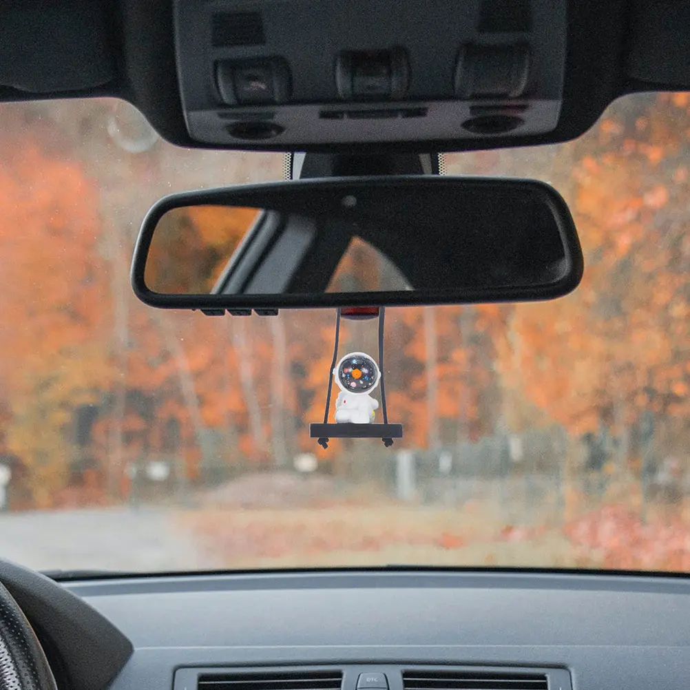 

2pcs Car Hanging Astronaut Ornament Resin Rearview Mirror Charm Durable Easy Install Unique Stylish Interior Decoration Car
