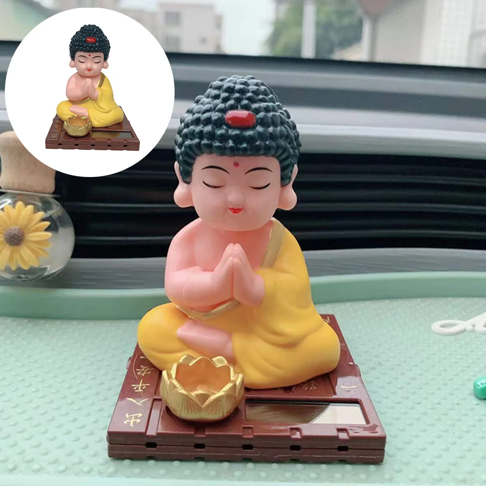 

Solar Buddha Car Decoration Sturdy Materials Good Craftsmanship Retro Shape Beautiful Color Religious Artistic Design Perfect