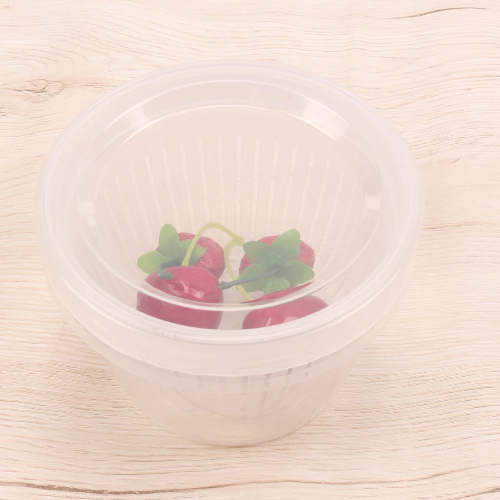 

8 Sets Drain Seal Box for Onion Crisper Ginger Garlic Storage White Round Plastic Container with Compartment Sealed Storage Box