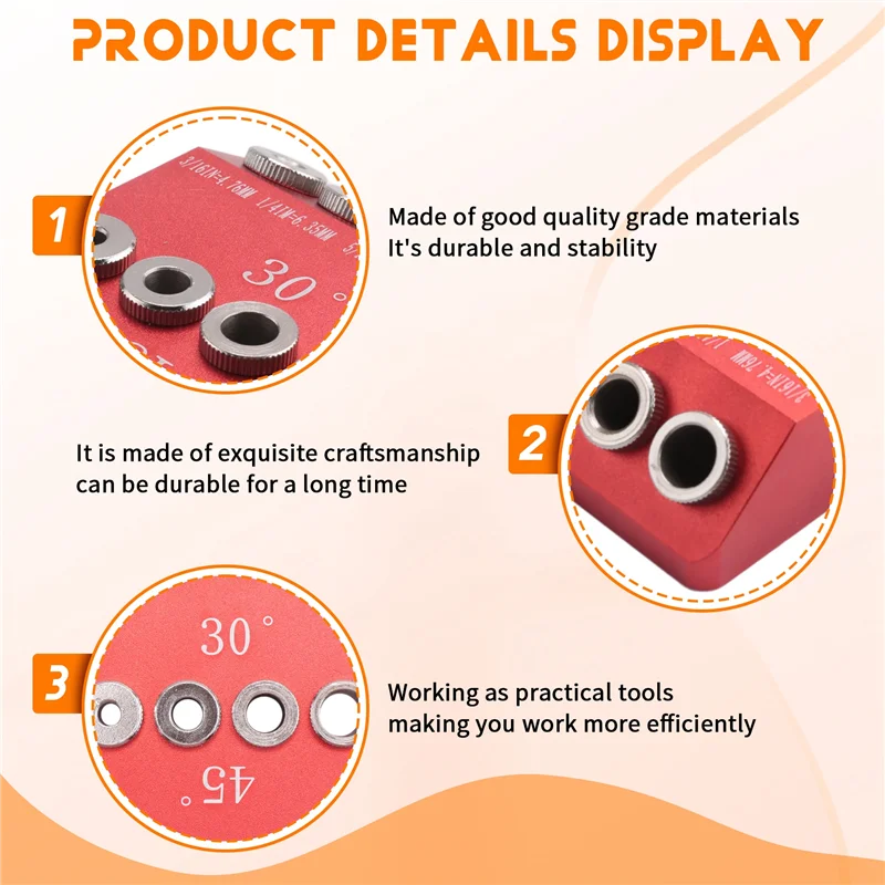 30/45/90 °   Plantilla de guía de agujero de taladro en ángulo para orificio en ángulo y recto, plantilla de perforación de tornillo de retraso de barandilla de Cable nuevo