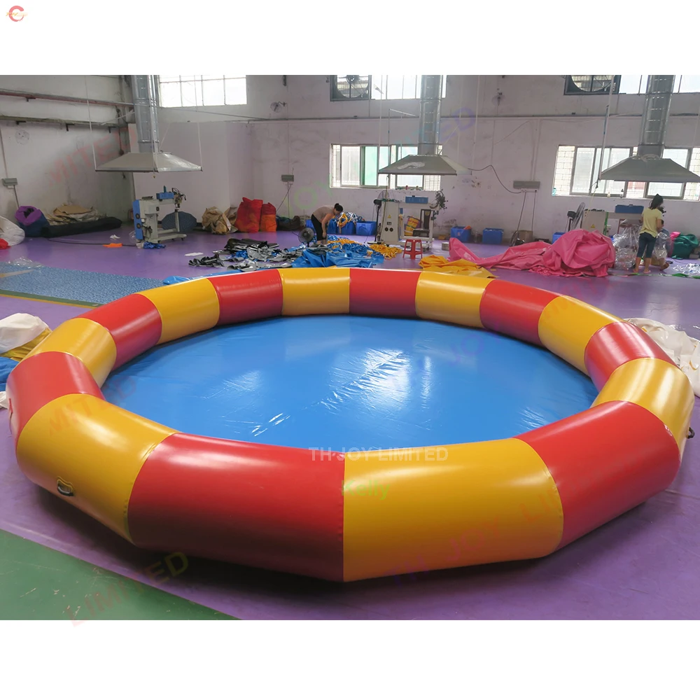 Transporte rápido 5m de diâmetro colorido piscina inflável portátil piscina de água inflável piscinas redondas para slide