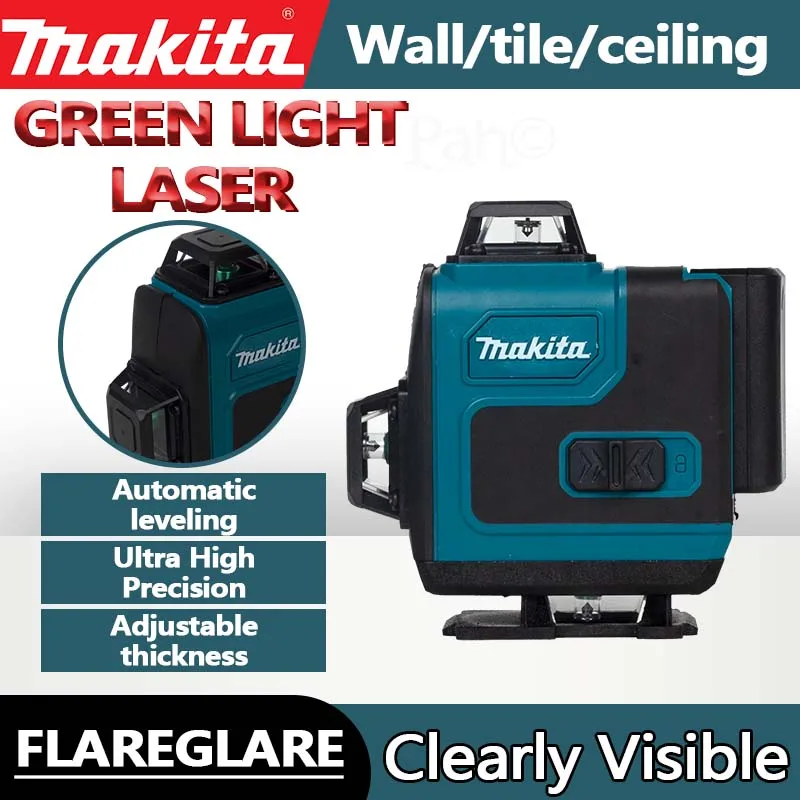 Makita 40m Self leveling Laser Level  3x360 ° Cross green Laser Line Pulse Mode Laser Level Self leveling