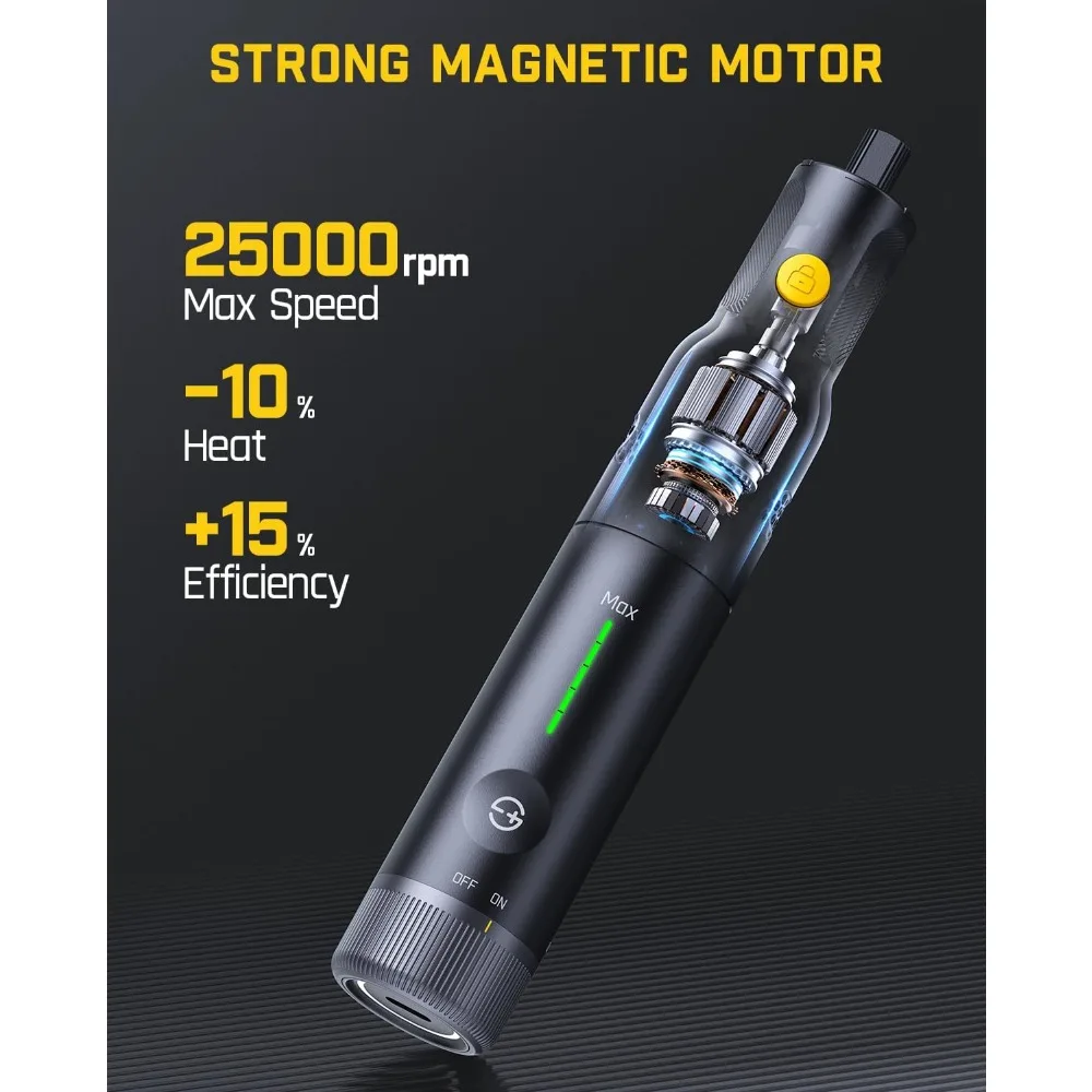 

F2 PRO Cordless Rotary Tool Kit 4V, Strong Magnetic Motor, Revostor Hub, 5 Variable Speed,25000 RPM, 55 Accessories, for Sanding