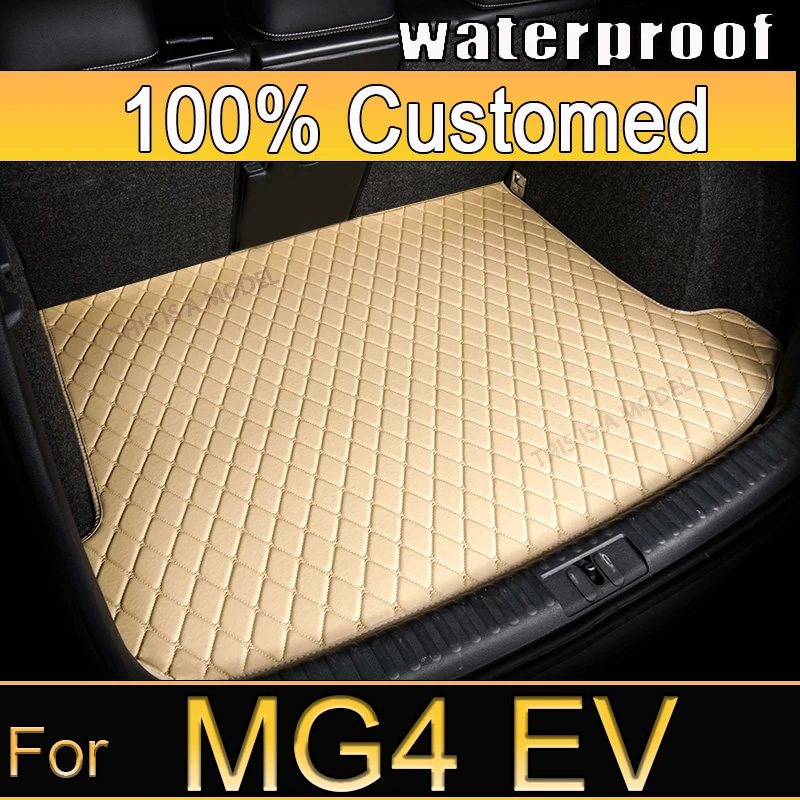 Leather Car Trunk Mats For MG4 EV EH32 2022 2023 2024 Water Proof Protection Coffre Voiture Car Rear Trunk Mats Car Accessories