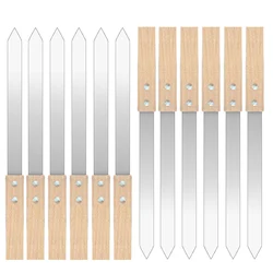 Kabob Skewers 23mm Wide 2mm Thin Kobide Skewers BBQ Skewers Stainless Steel Reusable for Grilling BBQ with Wooden Handles