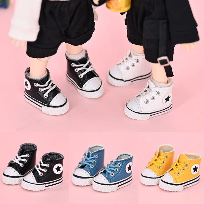 OB11 Shoes High-top Canvas Shoes British Style Shoes for YMY GSC Body, Molly, YMY, UFdoll, 1/12BJD Doll Accessories Sports Shoes