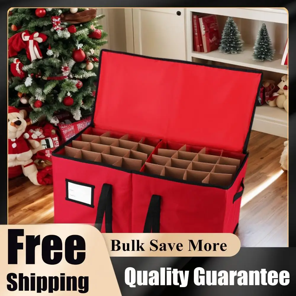 

Red Oxford Christmas Decor Storage Box Keeps 128 3Inch Holiday Ornaments Xmas Decorations Organizer Xmas Decor Storage Organizer