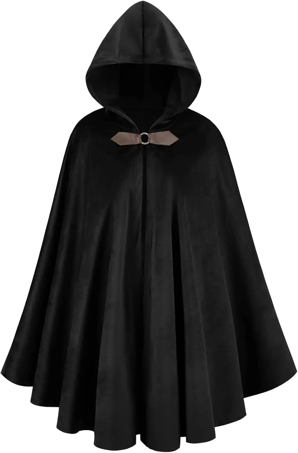 GRAJTCIN Renaissance Kapuzenumhang aus Samt, viktorianischer Umhang, mittelalterliches Hobbit-Halloween-Kostüm