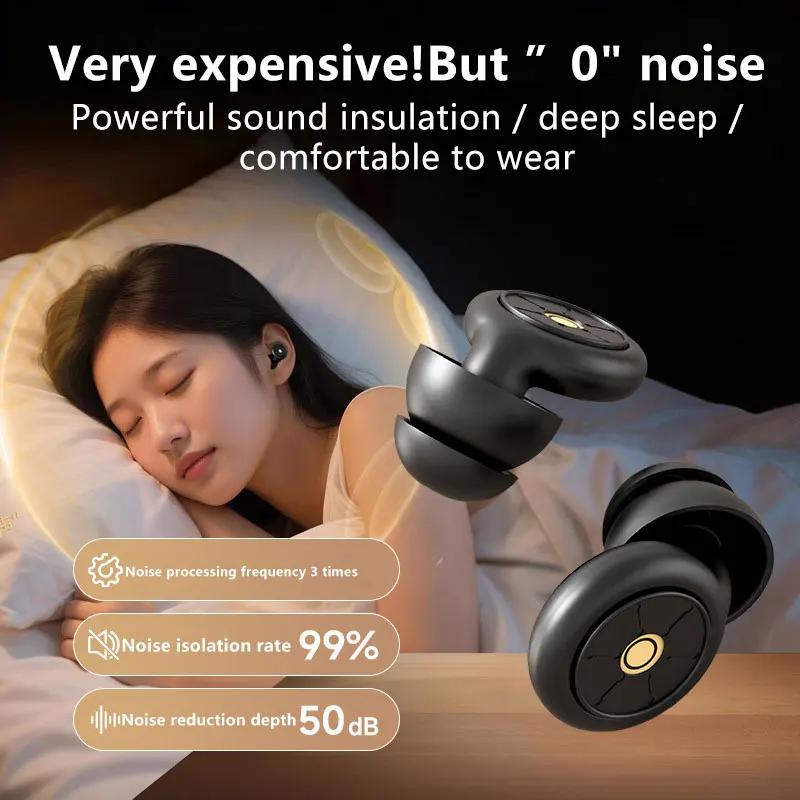 Waterproof Silicone Earplugs Powerful Filter Sound Insulation Ultra Quiet Sleep Noise Reduction Learning  Exercising  Sleeping