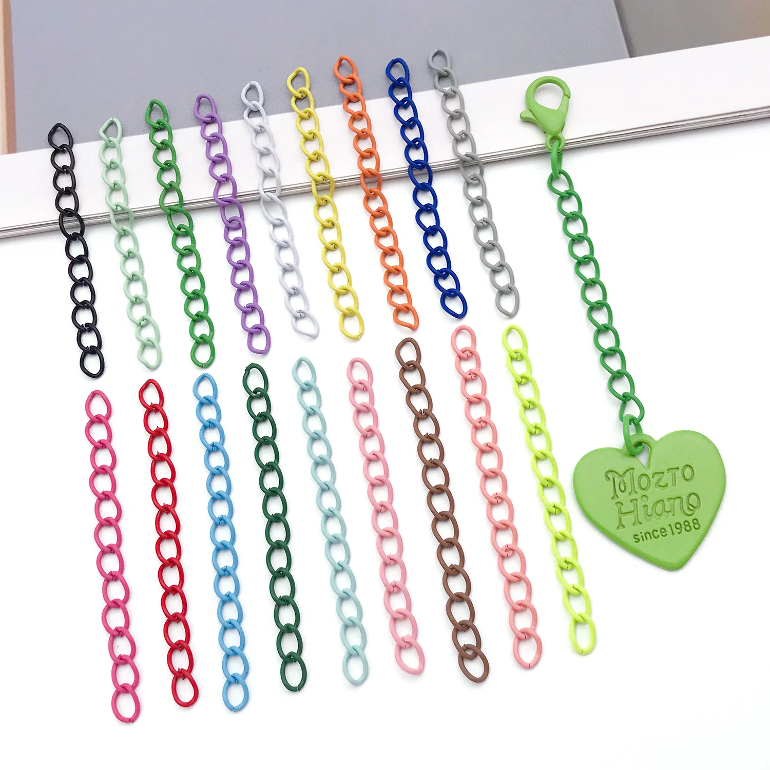 50 Uds. De cadenas de extensión coloridas de 5cm, pulsera, collar, conector de cadena de cola de extensión para accesorios de fabricación de joyería DIY