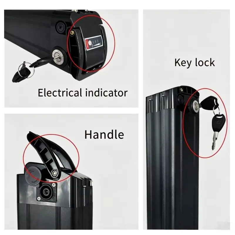 Silver Fish Lithium Battery 36V 48V 10Ah 12Ah 20Ah Bottom 4 Pin Bottom Discharge E-bike Rechargeable Battery Pack