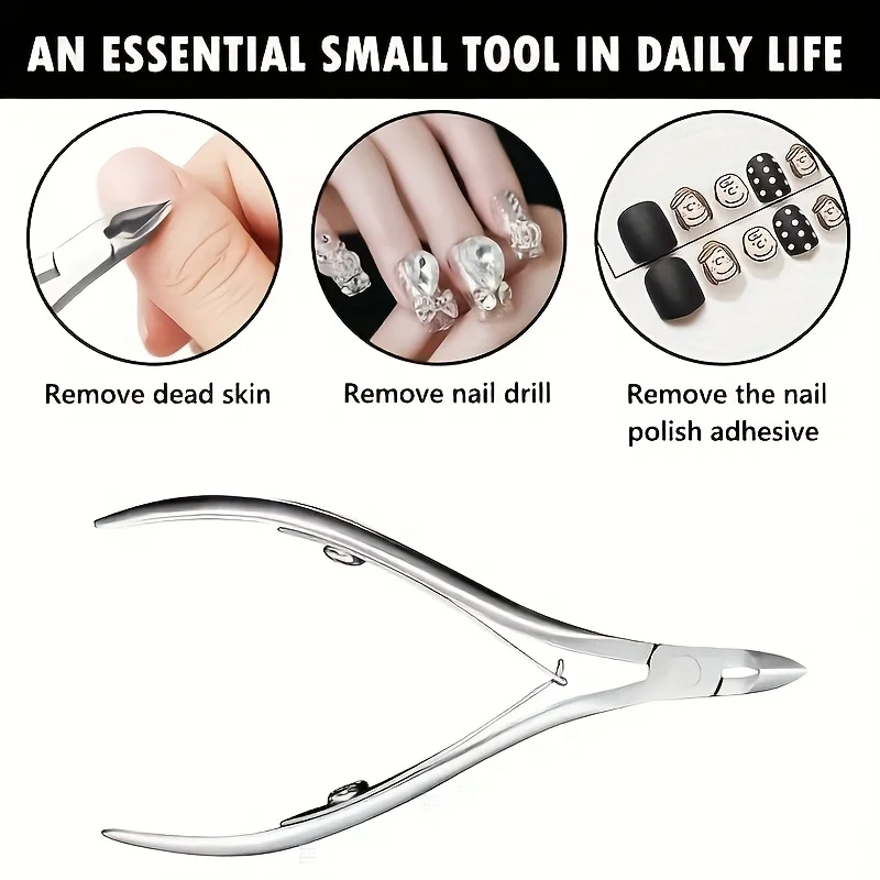 مجموعة العناية بالأظافر الاحترافية المصنوعة من الفولاذ المقاوم للصدأ مكونة من 3 قطع تتضمن مشابك متينة ومزيلات الجلد الميت مثالية للتقليم والباديكير #4