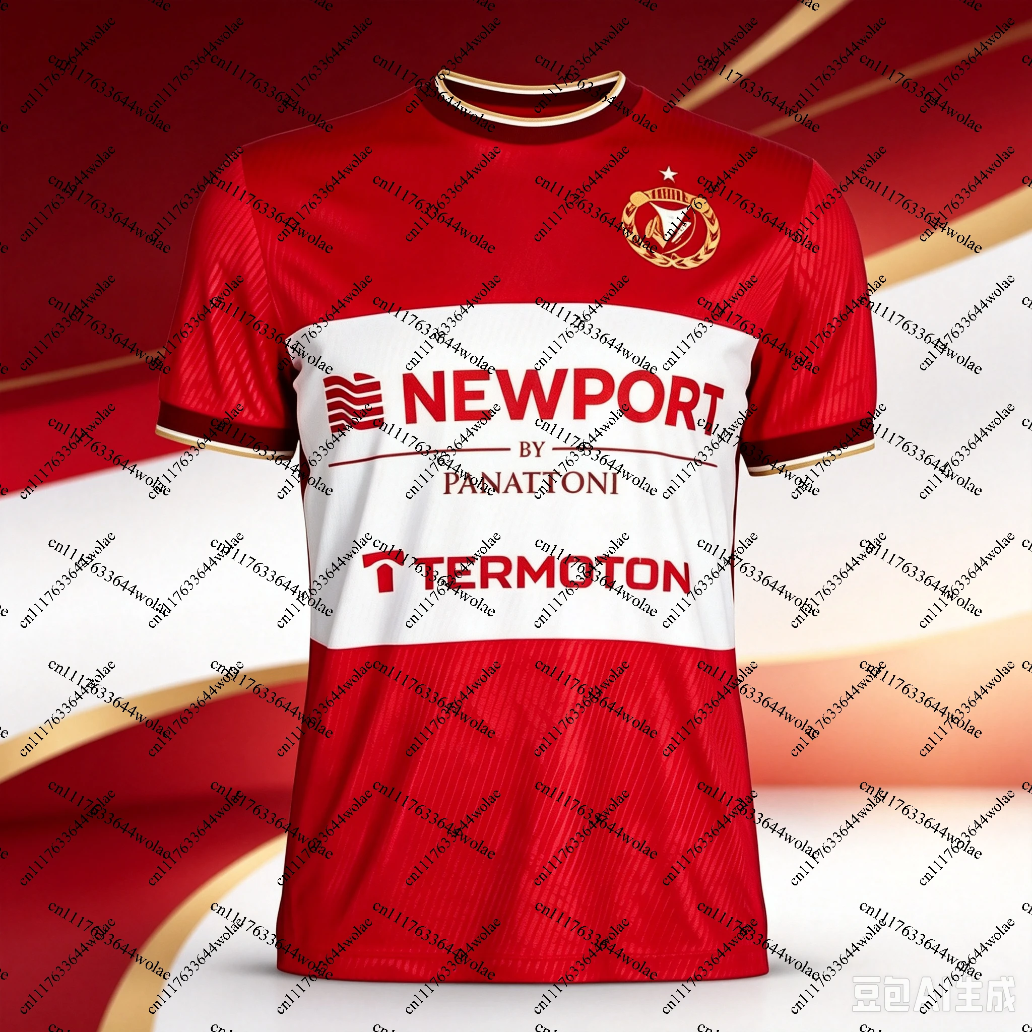 26-27 Widzew Łódź Home and Away T-Shirt with 3D Digital Print, Comfortable and Breathable Sports Casual Top