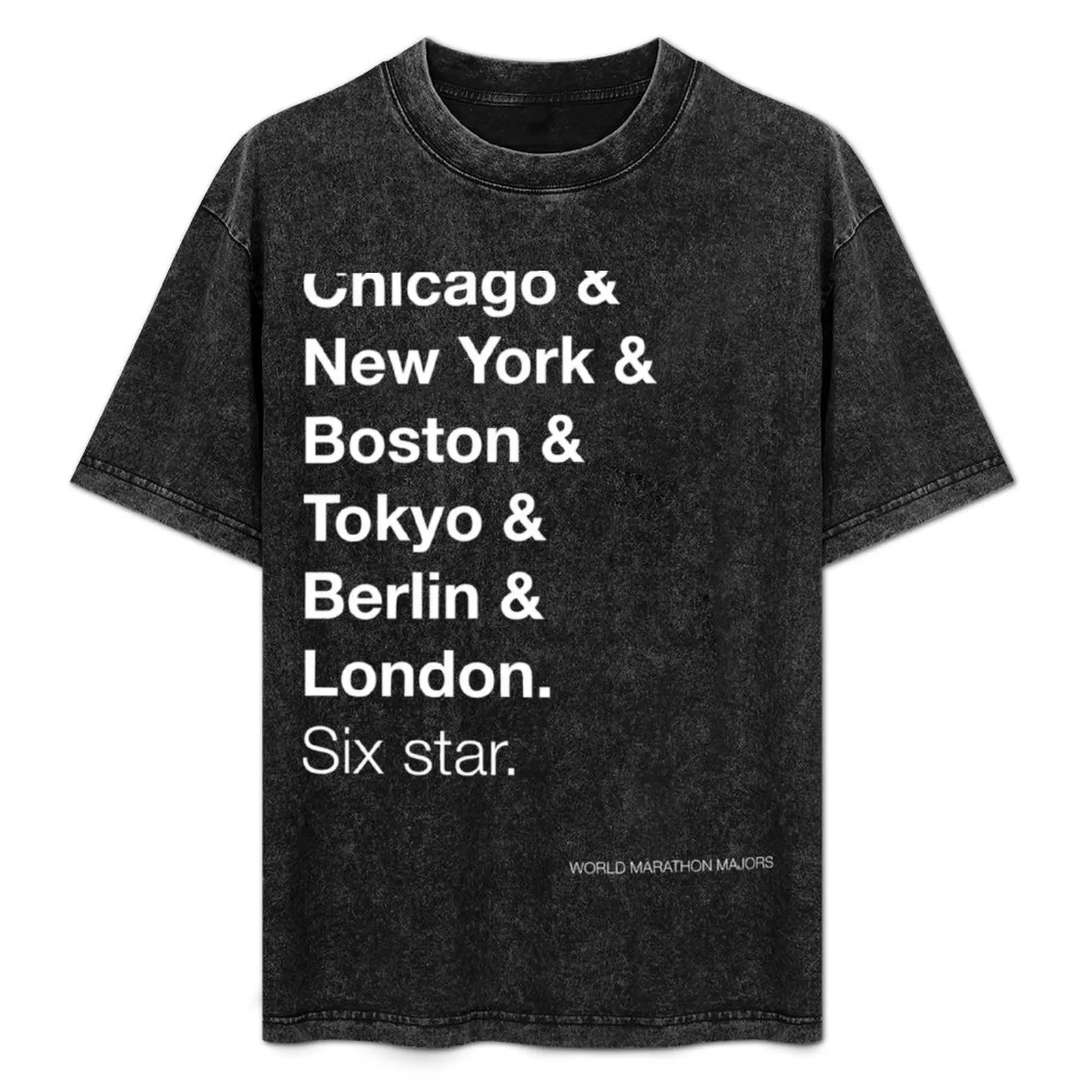 World Marathon Majors Minimal List T-Shirt Holiday Party T-Shirt for Men