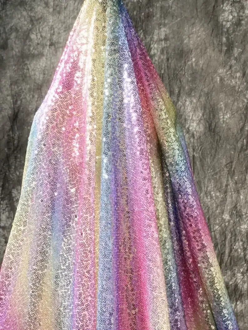 Exquisite purple gradient sequins fabric colorful sequin Fabric For Baby Tutu Dress, Gowns, Wedding Veil, party dress 1 yards