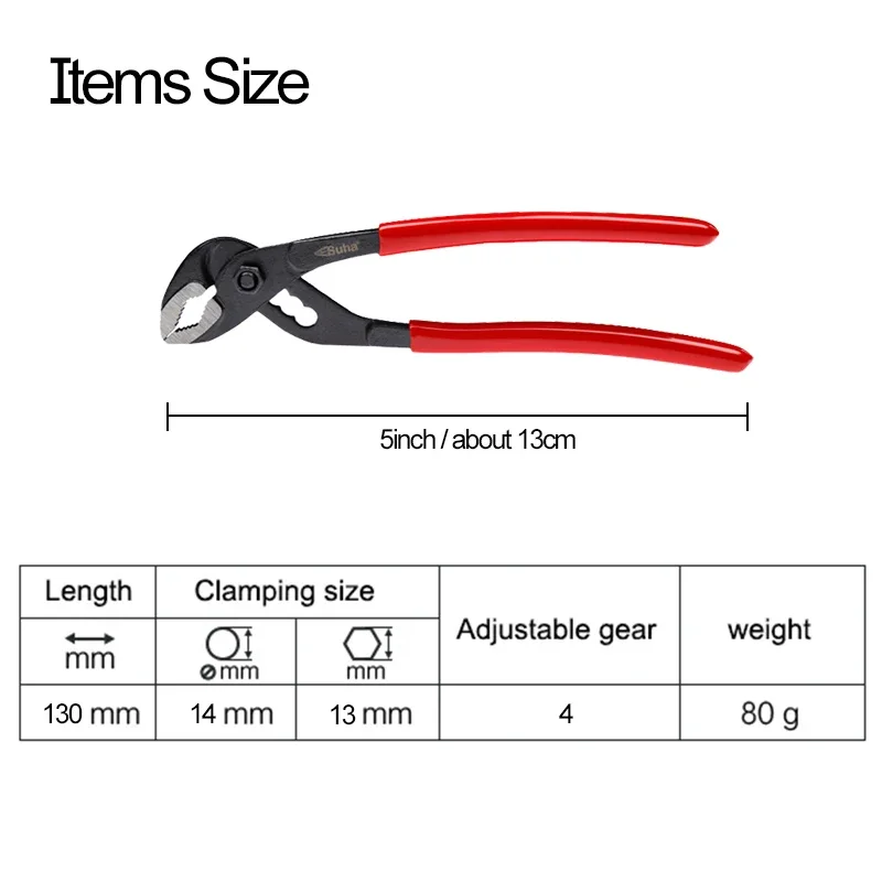 Home DIY 5inch Mini Pump Clamp Small Pipe Pliers Ultra Thin Shifting Spanner Multifunctional Crescent Wrench No Button 4 Stops