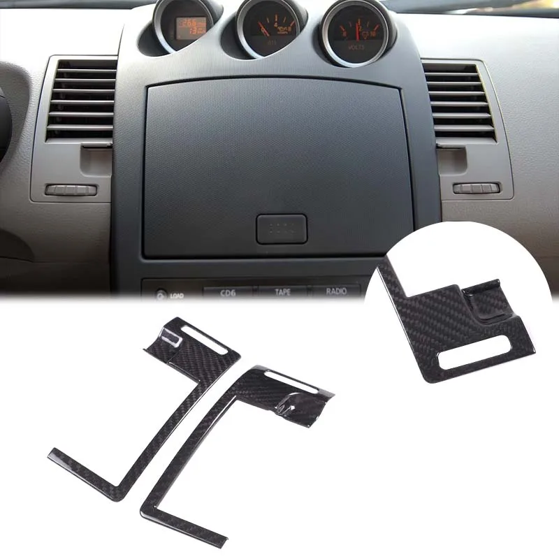 

Для Nissan 350Z 2003-2006: Декоративная накладка на центральную консоль и воздуховоды из настоящего карбона, аксессуары для интерьера автомобиля
