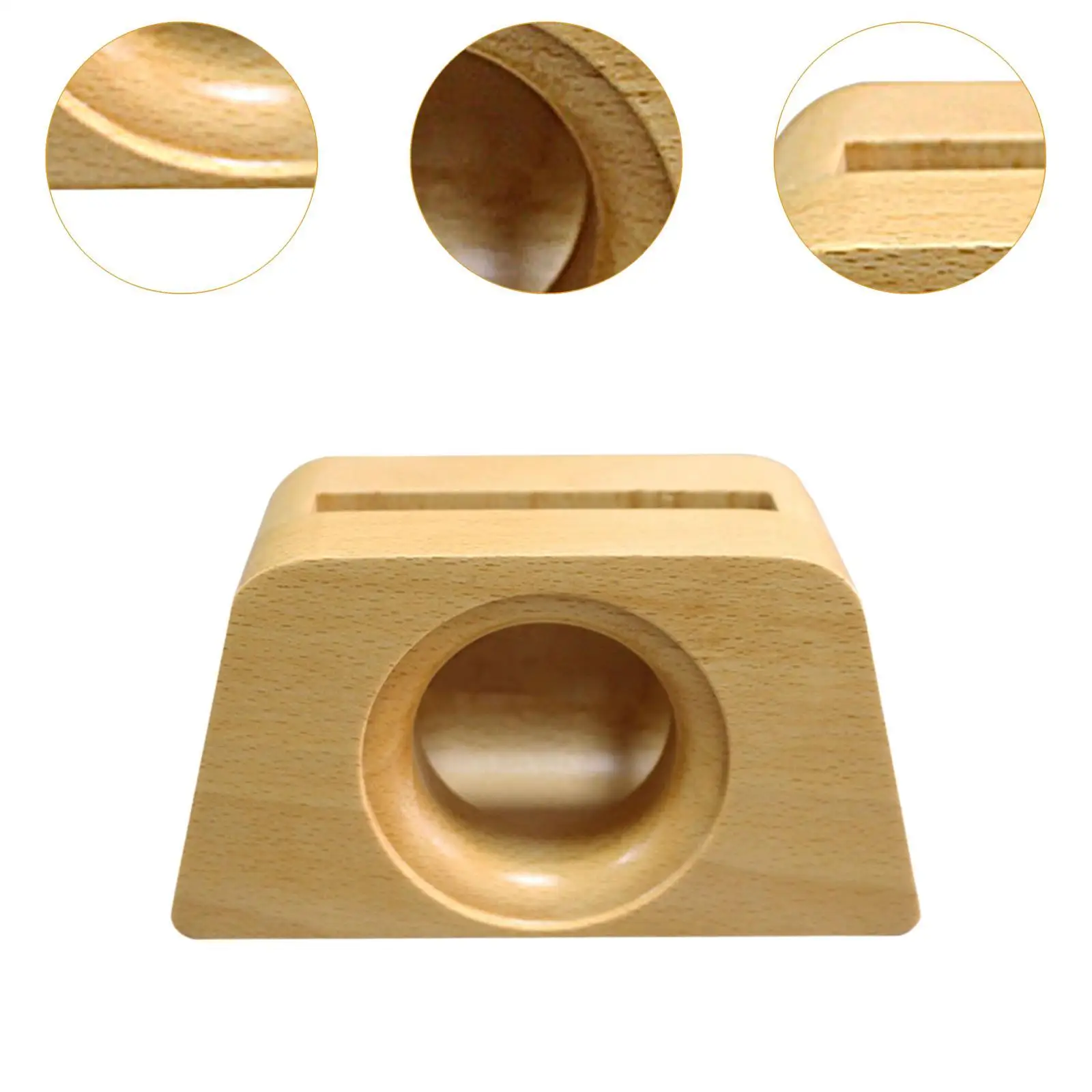 Cell Phone Stand Amplifier Handcrafted Wooden Mobile Holder Loud Speaker Base for Home Workspace