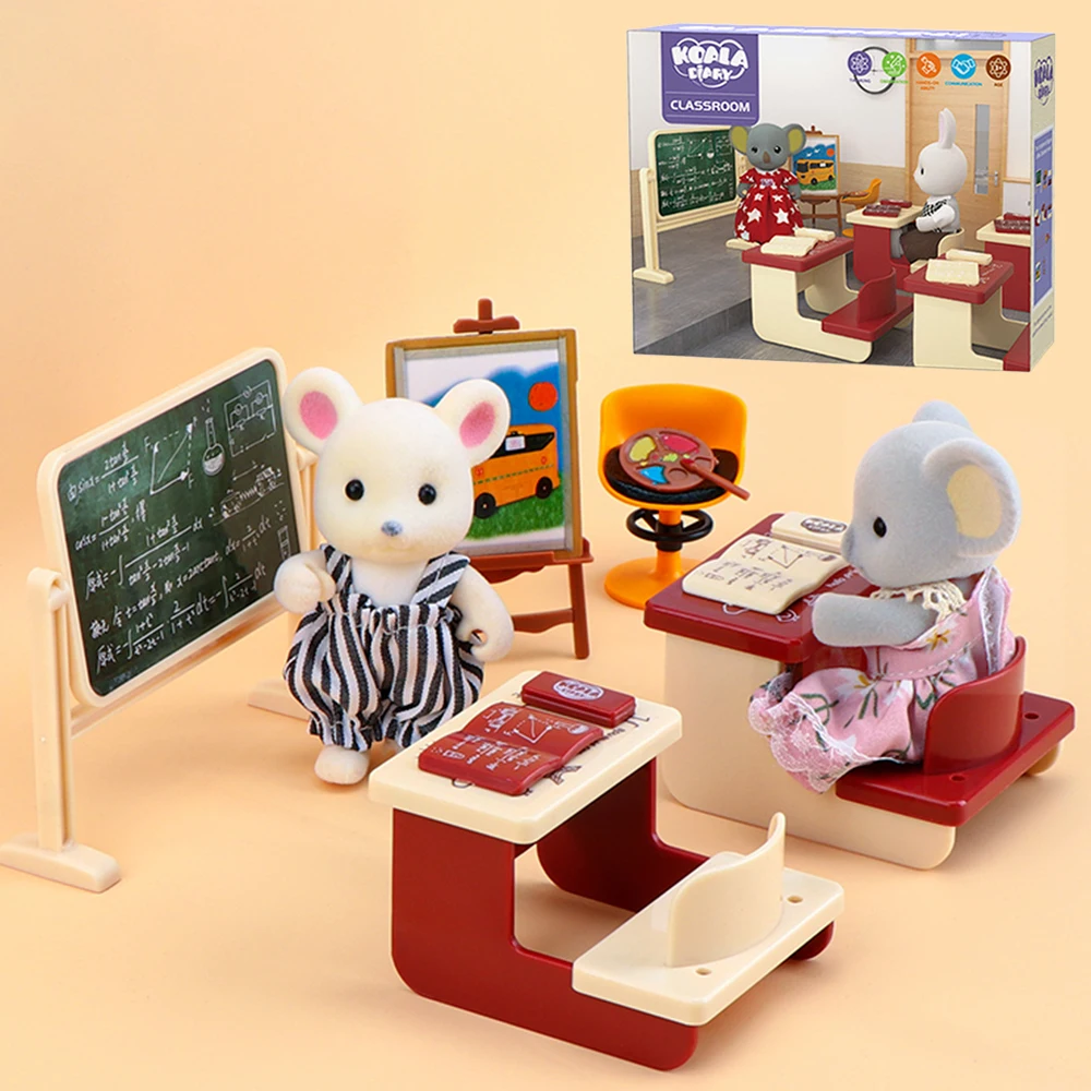 1:12 Dollhouse Koala Miniature Simulation Classroom Scene Accessories Drawing Tool Miniature Furniture Girl Birthday Gift Toys