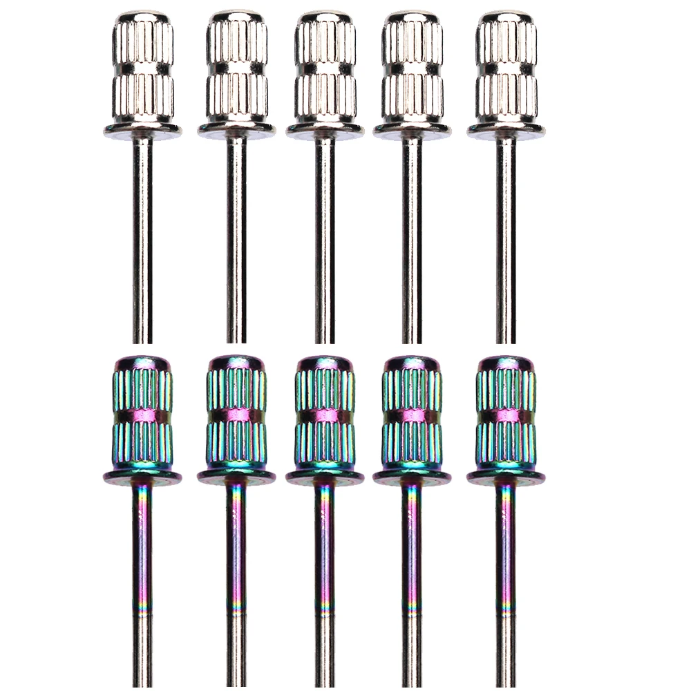 10 個レインボーマニキュア電気ネイルドリルアクセサリーマンドレルビットネイルサンディングドラムサンディングバンドペディキュア用
