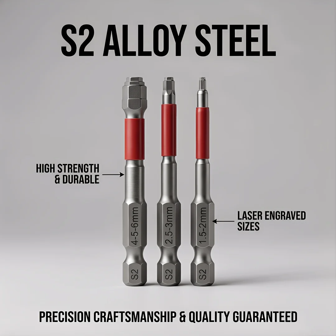 3Pcs Multi Step Hex Socket Screwdriver Bits High Hardness Universal Adapter Electric & Hand Drill Bits For Household Repair