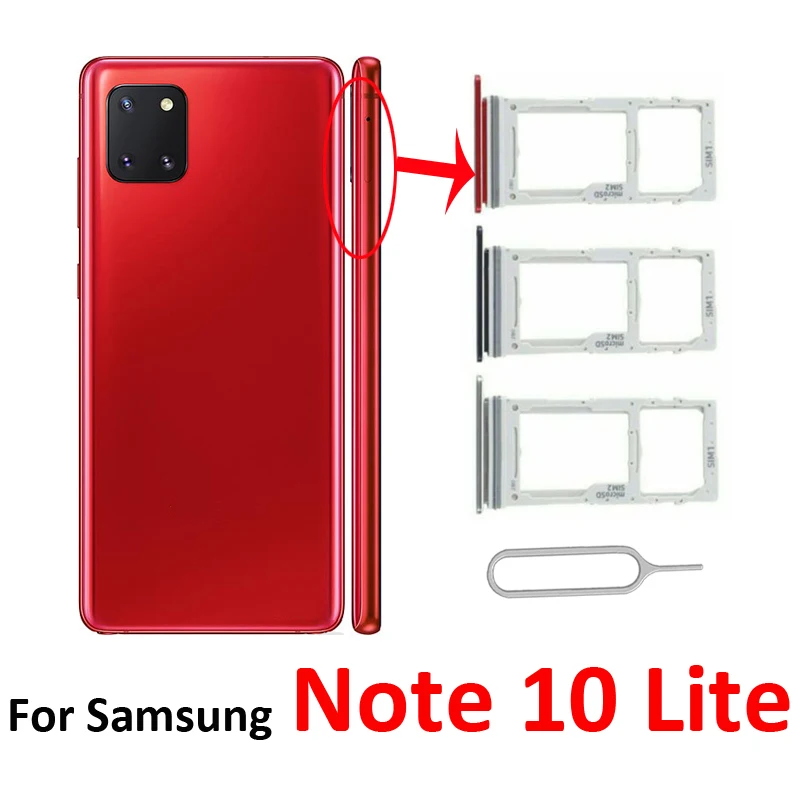 Phone Sim Card Holder For Samsung Galaxy Note 10 Lite N770F N770 New Dual SIM Chip Drawer SD Card Tray Adapter Slot