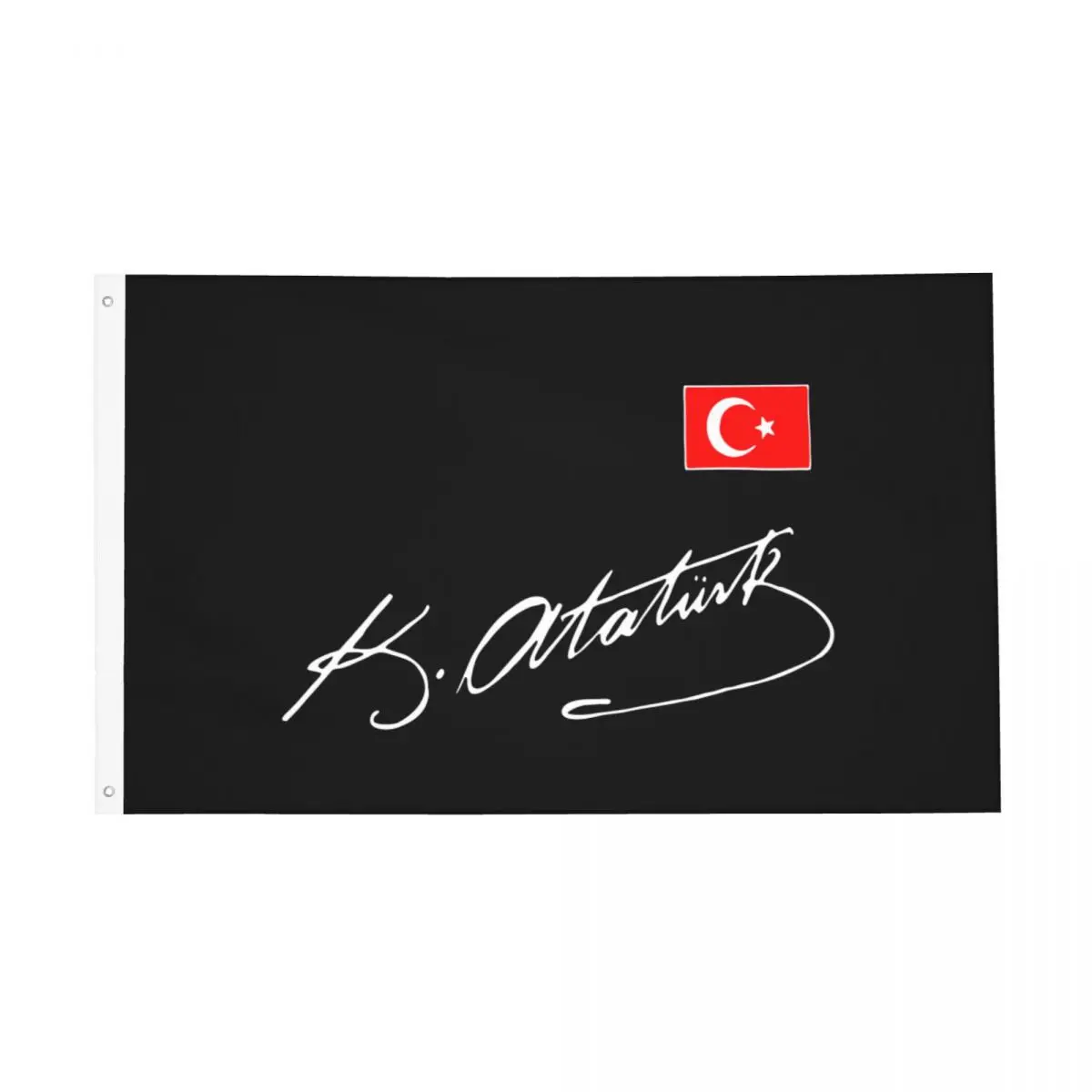 Ataturk With Turkey Flag Flag Indoor Outdoor Banner All Weather Turkish Ataturk Signature Decoration 60x90 90x150cm Flags