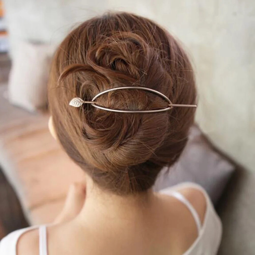 

3 шт., овальные металлические палочки для волос, заколки для волос в форме листа, стильные аксессуары для волос для женщин и девочек, прочный, легкий, на каждый день