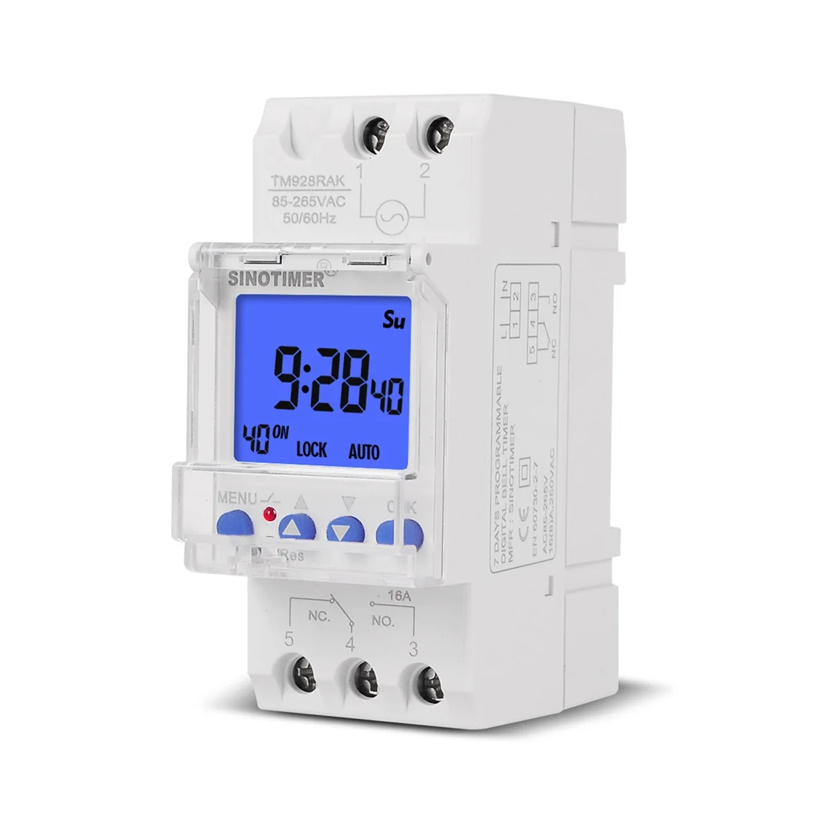 

SINOTIMER TM928RAKL Intelligent Ringing Instrument Timer with Large Screen Display 85-265V 16A