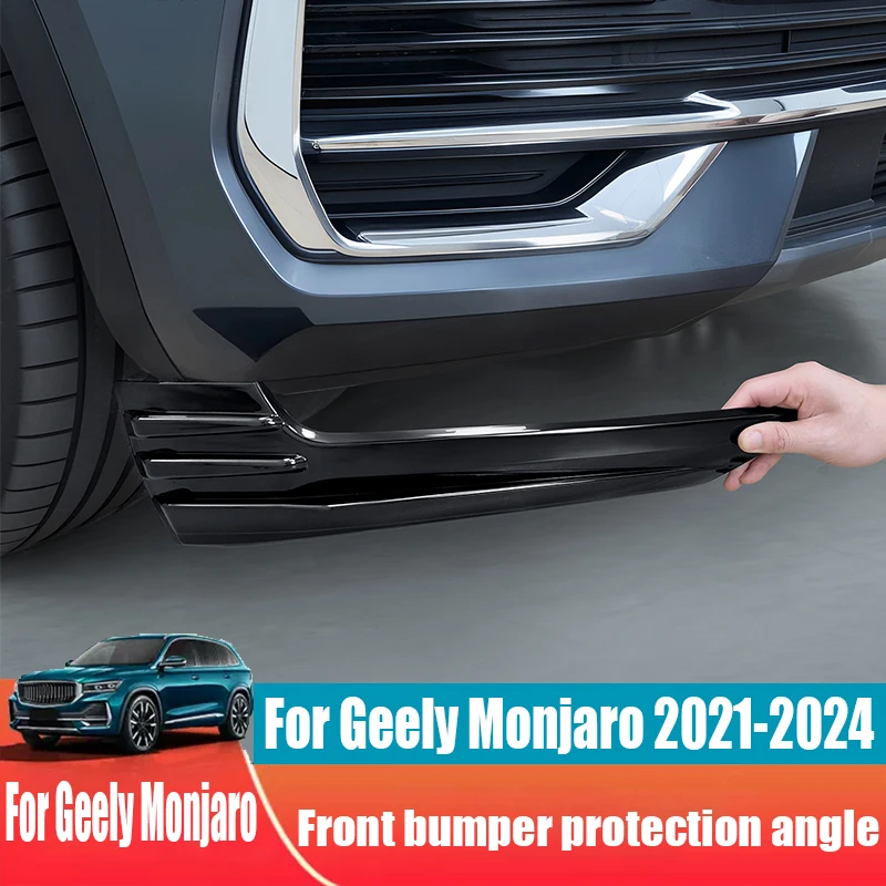 

Угол защиты от столкновений переднего бампера, материал ABS, клейкая установка для Geely Monjaro KX11 2021 2022 2023 2024 2025