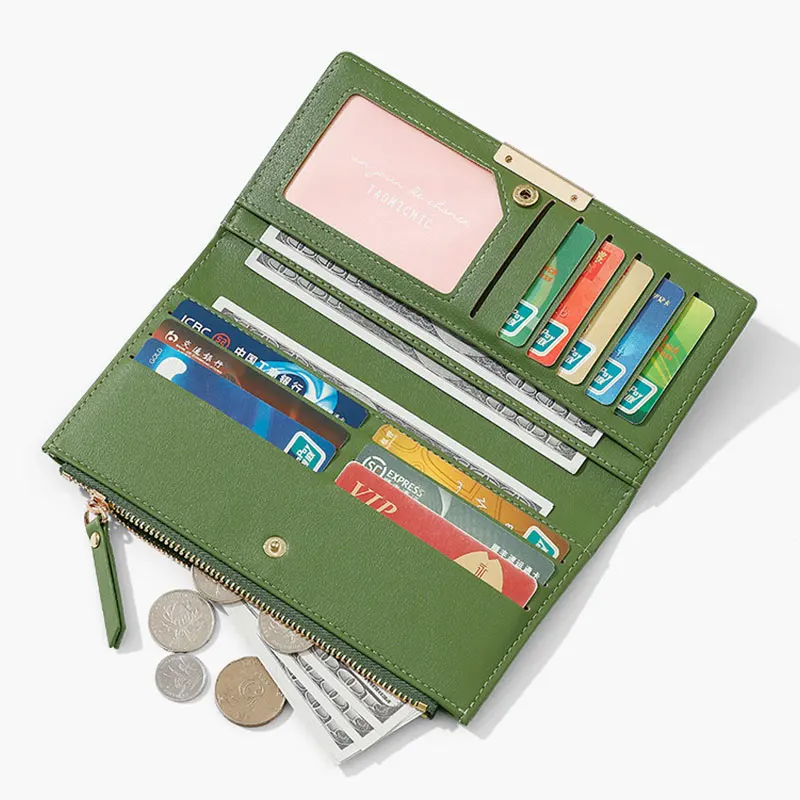 Fashion Women's Wallet Multi-functional Fold Card Holder Coin Zipper Storage Purse PU Leather Long Women Wallets Y9226