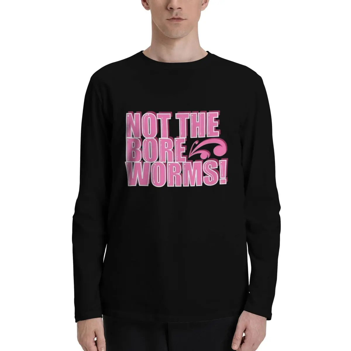 

Not_the_Bore_Worms Stylish and Comfortable Men's Long Sleeve T-Shirt - Ideal for Every Season and Daily Wear